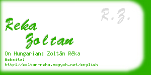reka zoltan business card